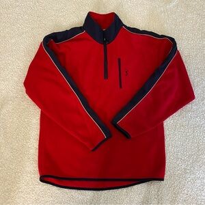 PGA Tour 1/4 Zip Fleece Zipper Sweater Mens M Red Performance Golf Logo Pullover